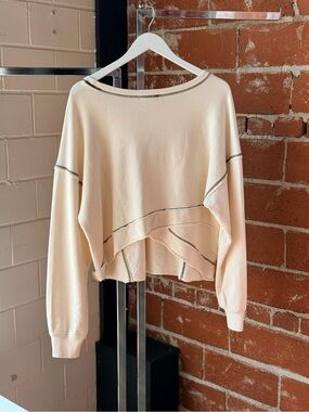 Z Supply Cream Crossback Lightweight Sweater